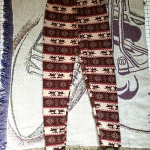 Faux fur lined leggings